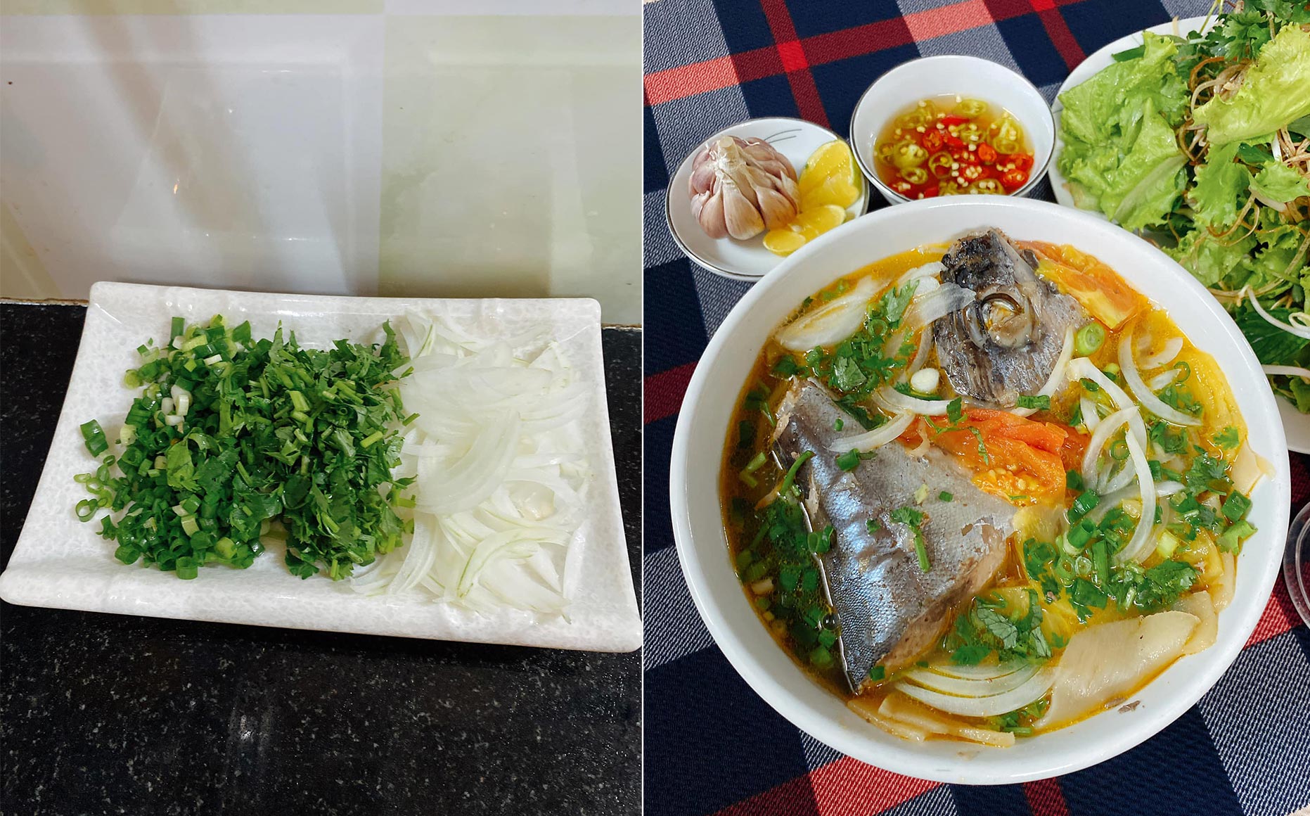 Thành phẩm 1 tô bún thơm ngon đậm vị